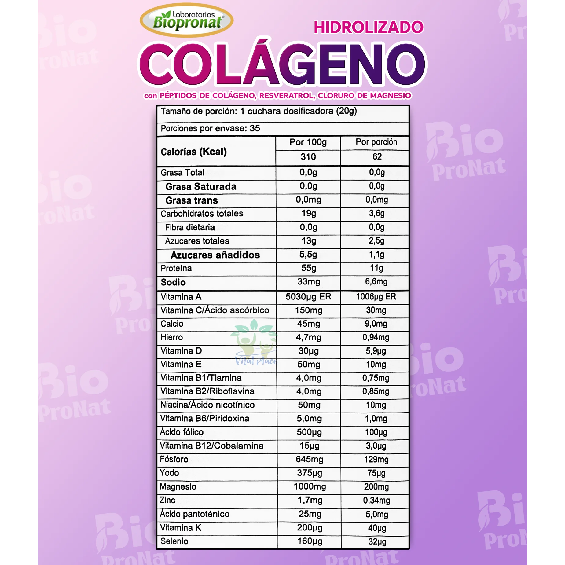 Colágeno Con Péptidos Biopronat 700gr Colágeno Con Péptidos Biopronat 700gr