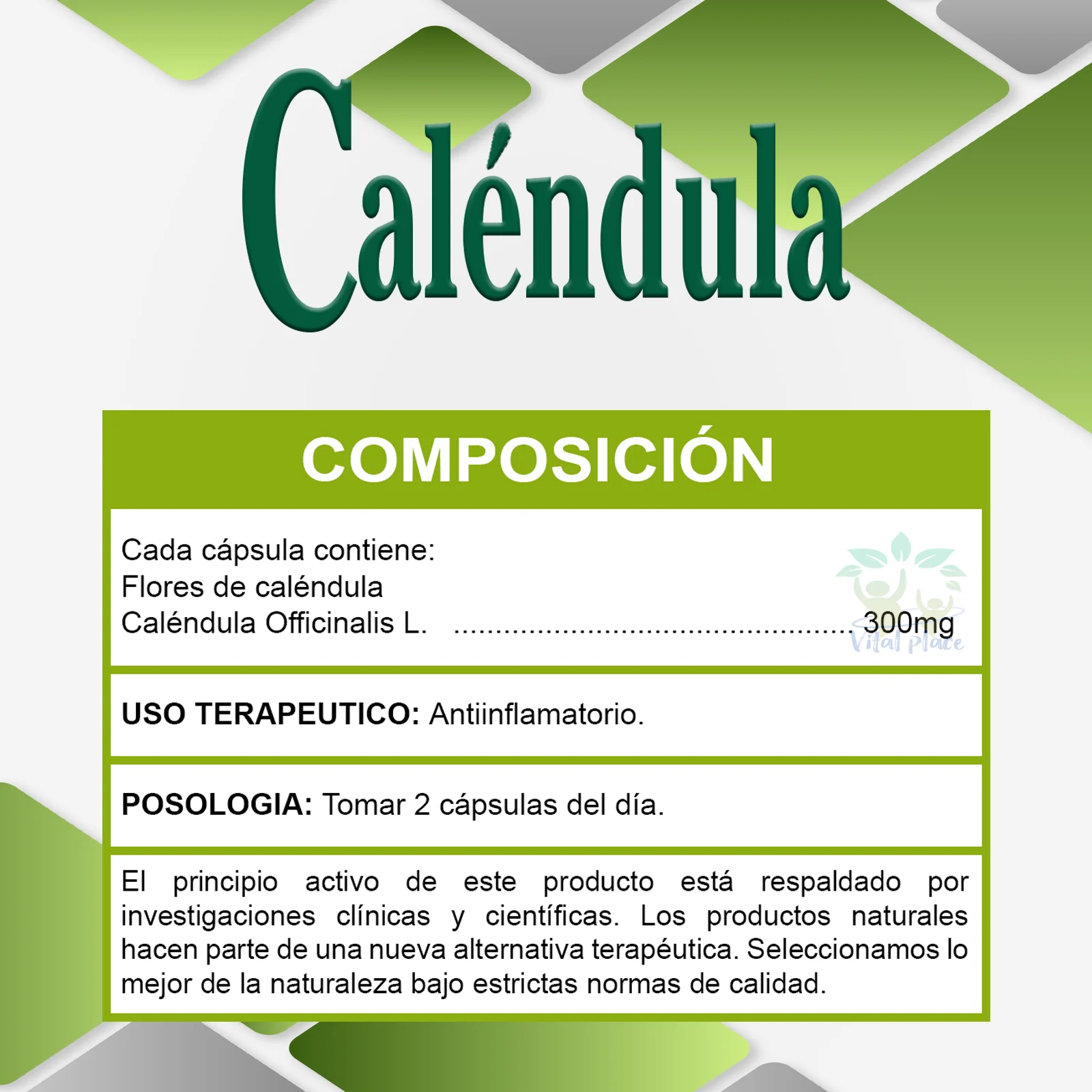 Caléndula 300mg 100 Cápsulas Natural Freshly Caléndula 300mg 100 Cápsulas Natural Freshly
