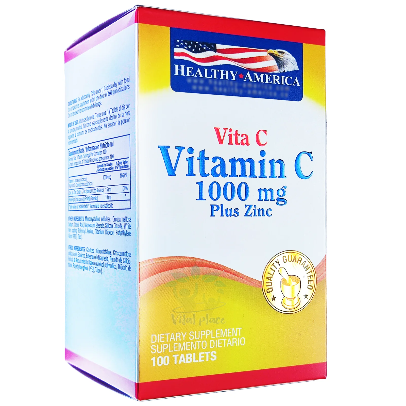 Vitamina C 1000 Mg Plus Zinc 100 Tabletas Healthy America Vitamina C 1000 Mg Plus Zinc 100 Tabletas Healthy America